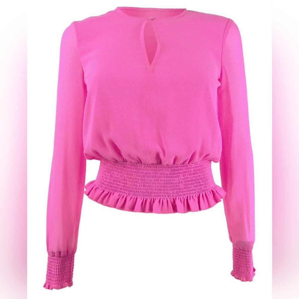Becca Tilley X Bar III Long Sleeve Henley Top Size Large